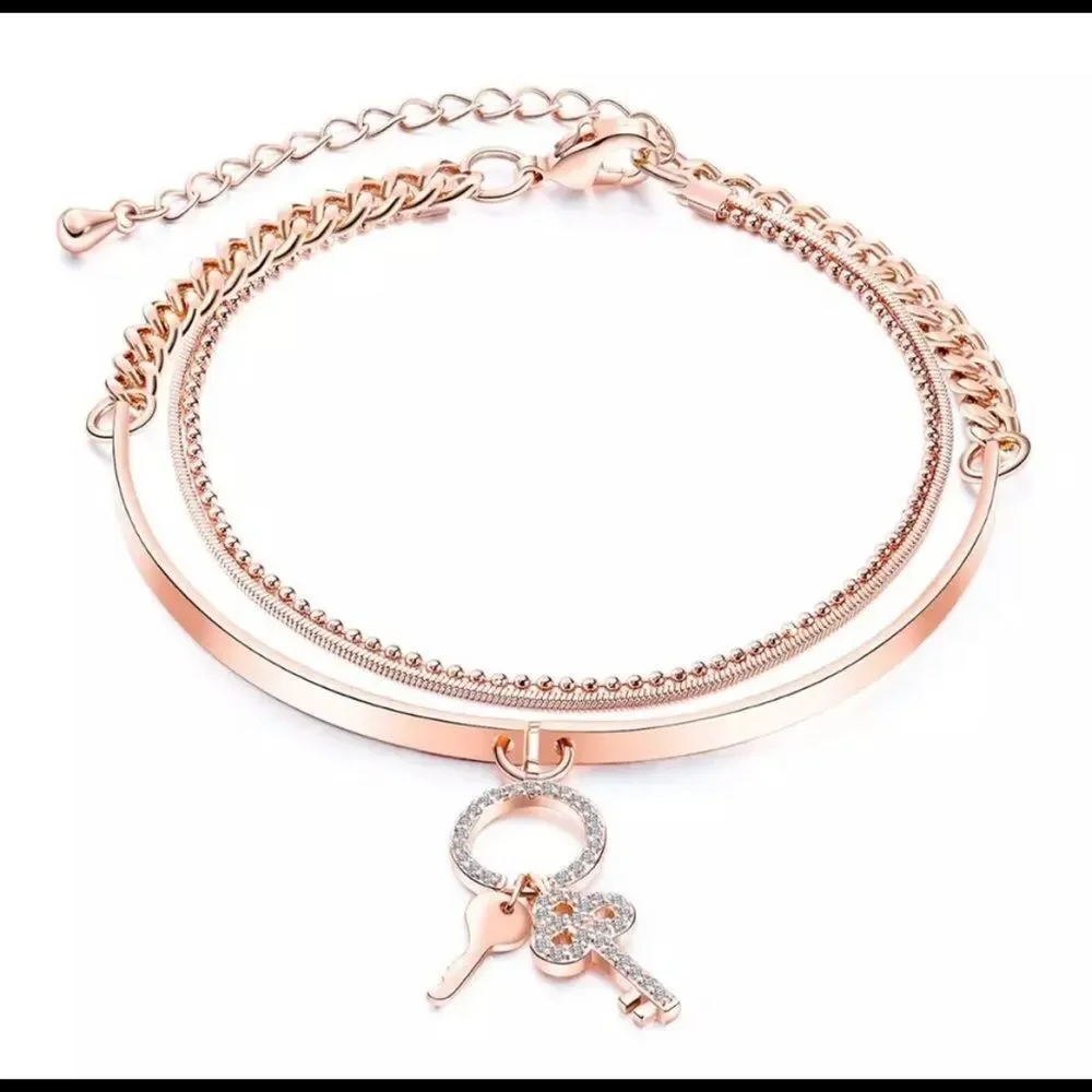 Key 18kt Gold Plated Copper Bracelet